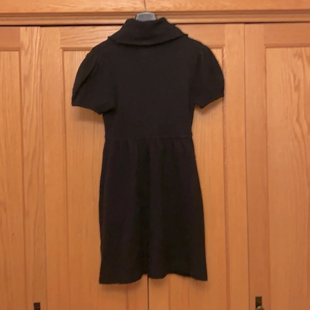 Love Rocks Black Turtleneck Short Sleeve Sweater Dress Size Large - Picture 2 of 4